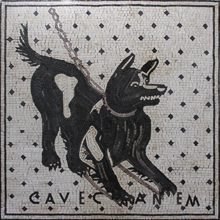 AN1088<BR>Friendly Black Dog Marble Mosaic