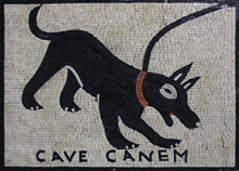 AN1118<BR>Black Dog Cave Canem Mosaic