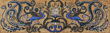 AN270 artistic blue peacock design mosaic