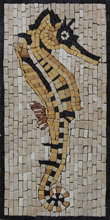 AN283 Gold & black sea horse mosaic