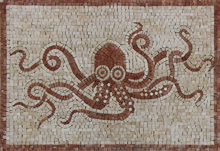 AN924<BR>Octopus Day Out Marble Mosaic
