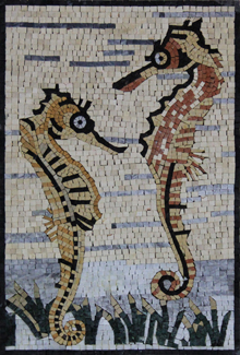 AN926<BR>Seahorse Love in Water Mosaic