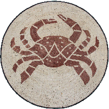 AN1126 Crab on white background circular mosaic