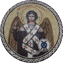 FG974<BR>Arachangel Michael Medallion Mosaic