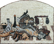 GEO1012 fish and wine mosaic backsplash