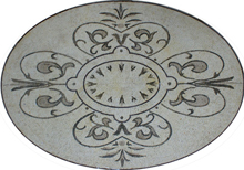 GEO1209<BR>Oval Central Piece Mosaic