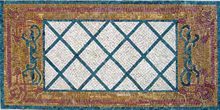 GEO641<BR>Oriental Geometric Criss Cross Rug Mosaic