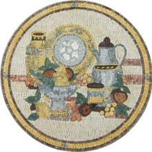 MD1235<BR>Kitchen Fruit Bowl Medallion Mosaic