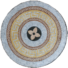 MD1437<BR>Centered Flower Blossom Medallion Mosaic