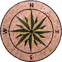 MD162 Pink Brown Yellow And Black Compass