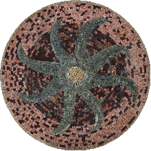 MD258 sea star on purple background mosaic