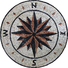 MD469 brick & black compass nautical star