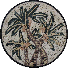 MD965 palm tree trio art mosaic