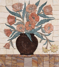 SL16<BR>Round Flower Vase Mosaic