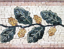 BD263 yellow buds and leaves stone art mosaic