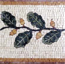 BD264 yellow buds and leaves stone art mosaic