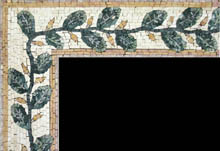 BD278 yellow buds and leaves border mosaic