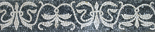 BD351 Grey on black fleur de lys mosaic border