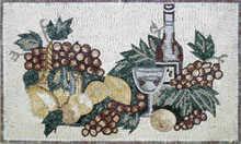 GEO137 fruits and wine rectangular kitchen mosaic