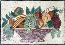 GEO470 colorful fruit bowl marble mosaic