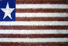 GEO654 Liberia Flag mosaic reproduction