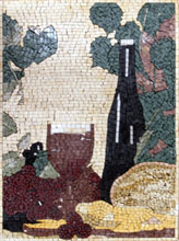 GEO1161 grapes and wine mosaic art