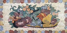 GEO1175 big fruit and flower combo stone mosaic