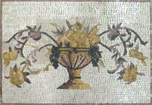 GEO977 elegant flower vase marble mosaic