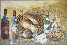 GEO1556 Handmade fruits and wine kitchen mosaic