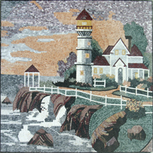 LS10 White beach house mosaic marble