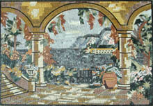 LS28 Artistic natural scene mosaic marble