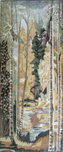 LS42 Autumn scene forest mosaic marble