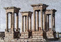 LS43 Roman columns mosaic marble