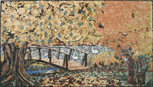 LS48 autumn scene of wood river bridge