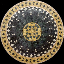 MD111 balck and gold stone mosaic art