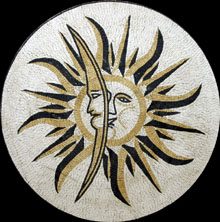 MD118 Sun & moon stone art mosaic