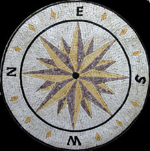 MD122 Cream Yellow Black  And Brown Compass