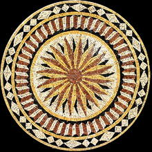 MD127 Radiant sun flower design with circular pattern borders