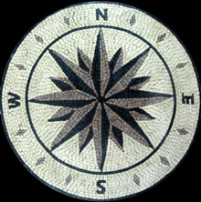 MD130 Black & grey compass star mosaic