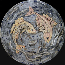 MD132 two fish marble mosaic art