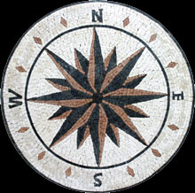 MD137 Compass nautical star mosaic