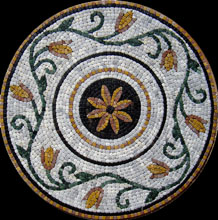 MD145 Orange flowers mosaic art