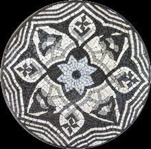 MD161 Black and white flower mosaic art