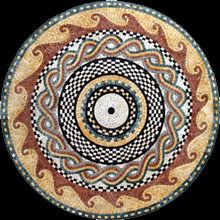 MD168 Earth colors circular waves design mosaic