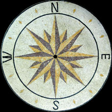 MD187 cream yellow and grey compass mosaic