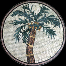 MD298 Palm tree medallion mosaic