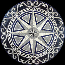 MD301 Beautiful black & grey star mosaic with artistic border