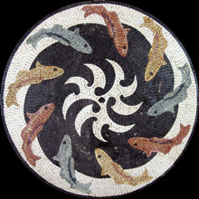 MD369 fish stone art mosaic