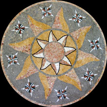 MD374 Sun stars mosaic art medallion