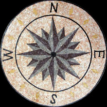MD376 Compass nautical star mosaic